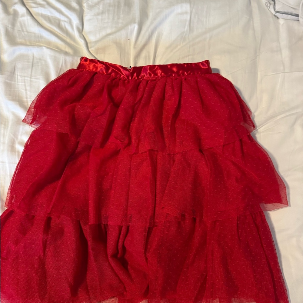 Janie and Jack Vibrant Red Tiered Skirt